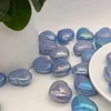 300g Natural Quartz Crystal Heart Shape Electroplating Aura Quartz Gemstones And Minerals Blue Decoration H1015