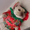 Flor Imprimir Casacos De Animais De Cão Plus Veludo Animais de Estimação Casaco Estilo Chinês Cães Casaco Roupas Duas Cores