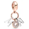 925 Sterling Silber Anhänger rosa Mutter Briefe Mutter und Tochter Hearts Ale Dream Catcher Charm Fit Pandorabracelet DIY Juwely279v