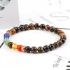 Kralen strengen vrouwen armbanden handgemaakte 8 mm kralen 7 chakra genezing natuurlijke lava steen gevlochten armband voor mannen verstelbare armbanden yoga jood