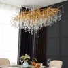 Nordic Luxury Crystal LED Chandelier Loft Villa Gran lustre Lustre Techo Lámpallas para la sala de estar Lámpara de casa Lámpara de interior Iluminación