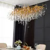 Nordic Luxury Crystal Led Chandelier Loft Villa Stor Luster Tak Ljoner för vardagsrum Hotell Hem Lampa Inomhusbelysning