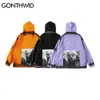 GONTHWID Vestes à capuche Tie Dye Imprimer Full Zip Up Manteaux Streetwear Hip Hop Casual Manteau Urbain Harajuku Mode Punk Rock Veste C0315