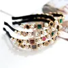 Bijoux de cheveux rouge vert noir bleu cristal pierre bandeaux strass Diamante bandeau pour femmes charmantes 5 couleurs