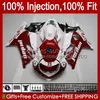 Injection Mold Fairings For SUZUKI GSXR600 GSXR750 600CC 750CC K1 01 02 03 37No.106 GSXR-750 GSXR 600 750 CC White red GSXR-600 2001 2002 2003 GSX-R750 01-03 OEM Body