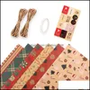 Gift Wrap Event Party Supplies Festive Home Garden Lxac Retro Christmas Gifts Wrap Papers Diy Present Packing Kraft Wraps Drop Delivery 20