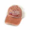Donald Trump 2024 Beyzbol Caps Patchwork Outdoor Washed AMERİKA YAPIYORUM GÜZEL YAPILIR Cumhuriyetçi Başkan Mesh Spor Kapağı LJJA248907164