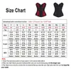 Bustier Corsetti Maglia rossa Donne sexy Steampunk Abbigliamento Gothic Plus Size Cerniera Bustier Lace Up Disossato Overbust Corpetto Vita Trainer Corsetto