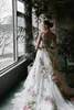 Feestjurken Transparante V-hals Trouwjurk Design Rose Collection White for Bridal Open Back Lange Avond Elegante Jurken