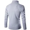 Maglioni da uomo Maglione maschile Pullover Sottile Caldo Solido Risvolto alto Jacquard Copertura Abbigliamento britannico Dolcevita da uomo