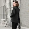 Suit suit female professional wear interview ladies temperament long-sleeved overalls Two-piece 210527