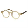 Mode Sonnenbrille Rahmen Retro Handgemachte Acetat Runde Rahmen Brillen Männer Vollrand Optische Brillen Rezept Vintage Myopie Gläser Wom