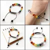 Bracelets Jewelry Bhuann 6 8Mm 7 Chakra Crystals Stones Healing Beaded Bracelet Natural Lava Stone Handamde Cord Making For Men Women Beaded