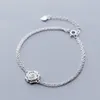 MloveAcc Authentique 925 Pivoine Fleur Charme Chaîne Lien Femmes Bracelets Bijoux En Argent Sterling Pulseira