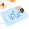 Tapis de Table en caoutchouc de Silicone pour enfants éléphant ours dessin animé tapis de Table élèves de l'école primaire