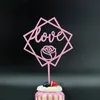 Happy Paper Flag Toppers fornisce Topper acrilico lucido per le decorazioni della torta del partito del bigné di compleanno Y200618