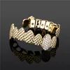 Hip Hop Iced Out CZ Grillz Top and Bottom Grill Set Jewelry Men Women Vampire Grills Fashion Jewelrys For Gift