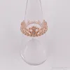 Rose Gold Plated 925 Srebrny pierścionek biżuterii My Princess Tiara Style European Style Charm Crown Pierścień 180880cz3208004