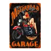 Motor Huile Metal Signs Classic Motorcycle Affiche vintage Sexy Girl Painting Decorative Wall Plaque pour Bar Pub Papa Décoration Garage Taille 30x20cm