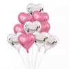 10pcs / set 18 POUCES Multi Or Rose Coeur Feuille Ballons Hélium Ballon Décorations De Fête D'anniversaire Enfants Adulte Mariage Saint Valentin Ballons