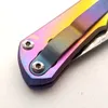 Limited Versão Personalizada Chris Reeve Facas Inkosi Colorido Tc4 Titanium Handle Damasco Faca Dobrável Faca Perfeito Pocket EDC Ao Ar Livre Tático Camping Camping Ferramentas