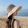 2021 Sun Hat 2020 Новая Чистая Знаменитость Женский УФ Защита Летние Пляж Солнцезащитная Шляпа Открытая Пустая Шляпа Солнца с коробкой