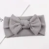 2021 Newborn Waffle Knit Bow Headbands Baby Solid Cotton Bowknot Headband Infant Head Wraps Kids Girls Hair Accessories