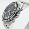 Quartz Chronograph Function Mens Watch Speed Moon Watches Stainless Steel Flod Clasp