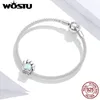 WOSTU New Cute Puppy Paw Beads 925 Sterling Silver Naughty Cat Animal Charms Pendant Fit DIY Bracelet Jewelry FIC1681 Q0531