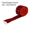 Burlap Christmas Ribbons Black Red Plaid Rope for DIY Gift Wrapping Crafts Decoration Party Decor Length 236 inches