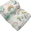 Utrymme 100% bambu fiber muslin tryck blommig baby sängkläder bad handdukar filtar nyfödd filt för spädbarn swaddle wrap 210309