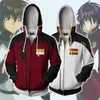 Mäns Hoodies Sweatshirts Mobil kostym Gundam 3D Tryckt Cosplay Zip Sweatshirt Battle Hooded Jackets Uniforms