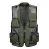 Gilets pour hommes Hommes Gilet Gilet Multi-Poche Vêtements Utilitaire Pograph Veste Sans Manches Réseau Fermeture À Glissière