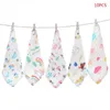 10 st Baby Muslin Washcloth Bomulls Gauzze Infant Face Handduk Born Handkerchief 210728