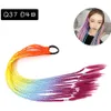 Synthetische haarverlengingen Kleurgradiënt Tricolor Touw Rubber Banden Vlechten Pruik Paardenstaart Haarring 22 Inch Twist Braid Touw Haar Braider