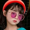 lusso - Occhiali da sole rotondi per bambini Boy Girl Occhiali da sole con paralume in metallo alla moda Accessori per esterni per bambini Occhiali da sole UV400