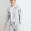 メンズベストイッセイ Pelate メンズジャケット夏秋折り紳士服 2021 ルーズマッチング男性シャツ服カーディガン Miyak プリーツトップ