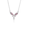 Hanger kettingen paars zirkoon Dragonfly ketting voor vrouwen roestvrij staal goud zilver kleur CZ 2021 Koreaanse mode esthetische sieraden