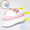 Sxqyfw kvinna sommar slip-on skor anti-slip hard-wearing mode fritid tofflor strand simning promenad inomhus t-bundna flip flops y0804