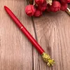 Creative Pineapple Head Metal Ballpoint Pennor Design Fashion Luxury Pen Chrismas Gift Bröllop Office School Winting Tool WLY BH4700