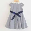 LOVE DDMM Filles Robes Summer Girls Flower Stripe Confort Robe courte Vêtements pour enfants 210715