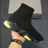 Homem mulher casual sapatos meia 1 2.0 sapato de passeio treinador de velocidade original paris senhora preto branco vermelho laço meias esportes sapatilhas top qualidade botas claras sola tamanho 35-45