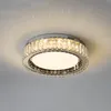 Moderne lumière luxe chambre ronde led cristal plafonnier simple maison nordique carré hall salon lampe