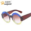 Sonnenbrille Est übergroße Runde Frauen Designer Rot Grüne Sonnenbrille Weibliche Vintage Shades Eyewear