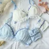 NXY sexy set Nouvelle fille Style japonais Kanten Beha ensemble étudiant Lolita Ondergoed Zoete Comfortabele Beha Sexy broderie Lingerie Brifes soutien-gorge 1128