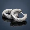 Hoop & Huggie Luxury Women Small Earrings Dazzling Micro Paved CZ Stones Versatile Female Accessories High Quality Fashion Jewelry A108