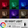 Nocne światła 3D Illusion LED LED Wings of Liberty 7 Kolory Zmiana światła nocnego dla dziecięcego wystroju lampy stołowej na Titan GI3511282