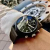 Wristwatches Luxury Mężczyźni Piloci Steel Sapphire Double Quartz Chronograf Płótno Zielony Skórzany Zegarek Kawy Czarny Żółty