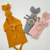 new ins organic Muslin Soft Blanket Animal Toy Baby Comforter Baby bear Plush Toy Rabbit Scarf Handkerchief Appease Towel 2103047599745