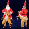 Kerstfeest thuis decoratie opblaasbare rit herten Santa Claus kostuum speelgoed rekwisieten voor kinderen cadeau